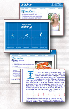 Screen shots from "StretchYa.com"